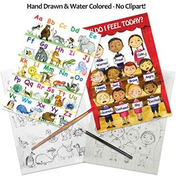 12 Kids Educational Posters for Preschoolers & Toddlers –13x18 | Large Preschool Wall Posters for Homeschool Teaching, Distance Learning, Daycare & Kindergarten | ABC Alphabet Poster, 123 Chart & More