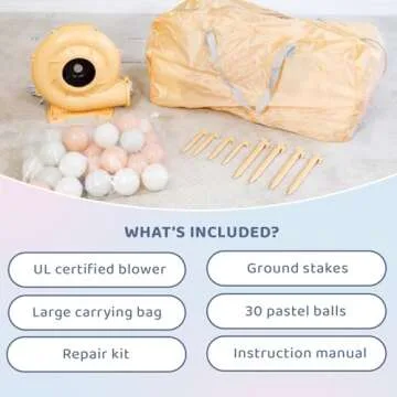 Bounceland Daydreamer Mist Bounce House, Pastel Bouncer with Slide, 8.9 ft L x 7.2 ft W x 6.7 ft H, UL Blower Included, Basketball Hoop, 30 Pastel Plastic Balls, Trendy Bouncer for Kids