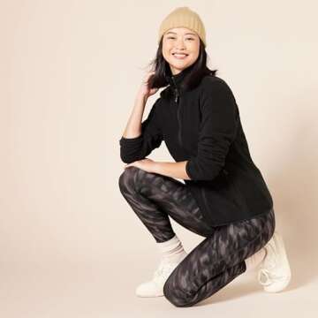 Amazon Essentials Women's Full-Zip Polar Fleece Jacket - Discontinued Colors, Black, Large