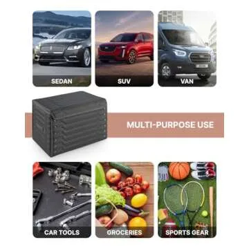 Owleys Foldable Trunk Organizer For Car - Trunk Organizers Car Storage - Collapsible Auto Trunk Organizer With Lid - Small And Large Cargo Organizer - Trunk Organization (Highway 17)