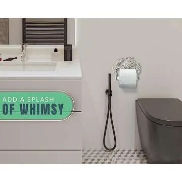 Decorative Cast Iron Octopus Toilet Paper Roll Holder – Wall Mounted Octopus Décor for Bathroom – Kraken, Nautical Bathroom Accessories – Easy to Install with Included Screws and Anchors - Rust White