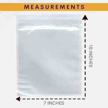 100 Pack 7"x10" Shipping Label Sleeves - Packing Slip Envelope Pouches with Self-Adhesive Peel & Seal - Clear Unprinted Plastic & Waterproof Mailing List Holder Ideal for Invoice, Documents & Labels