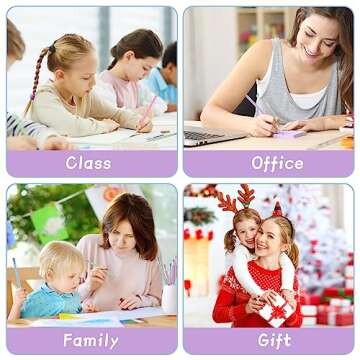 Ainiv 12PCS Eco-friendly Wood & Plastic Free Recycled Rainbow Paper Pencils #2 HB Pencils Number 2 Pencils Erasers Toppers with Pencil Sharpener, Macaron Colored Pencils for School and Office Supplies