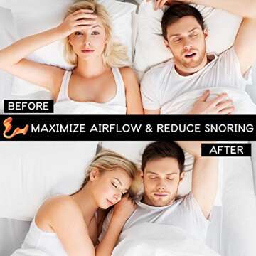 AIRMAX Nasal Dilator for Better Sleep - Natural, Comfortable, Anti Snoring Device, Snoring Solution for Maximum Airflow and Easier Breathing (Medium - Orange)