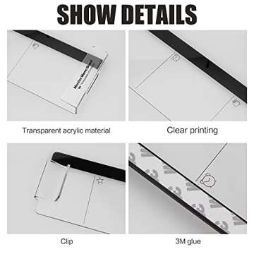 Office Desk Accessories 2pcs Multifunction Computer Monitor Memo Board - Transparent Computer Side Panel Memo Creative Monitor Side Panel with Phone Holder Suitable for Office Home Desktop