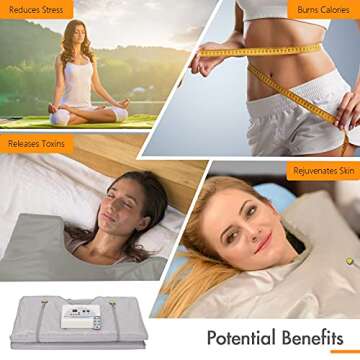 Wedigout Sauna Blanket Detox Far Infrared, Professional Body Shaper Sauna Slimming Blanket Detox Therapy Machine Fitness(Zipper Type，Silver)