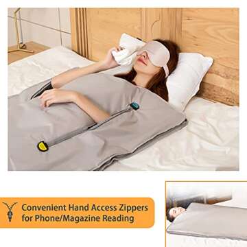 Wedigout Sauna Blanket Detox Far Infrared, Professional Body Shaper Sauna Slimming Blanket Detox Therapy Machine Fitness(Zipper Type，Silver)