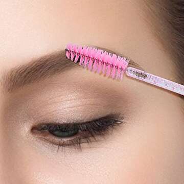 GCQQ 200PCS Crystal Pink Mascara Wands - Lightweight Lash Brushes
