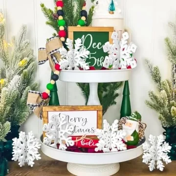 OuMuaMua Snowflake Christmas Table Decorations 12pcs Set