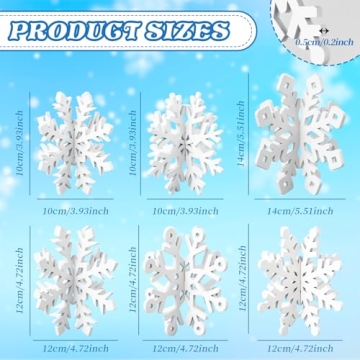 OuMuaMua Snowflake Christmas Table Decorations 12pcs Set