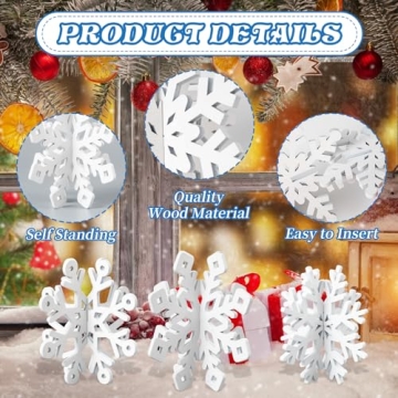 OuMuaMua Snowflake Christmas Table Decorations 12pcs Set
