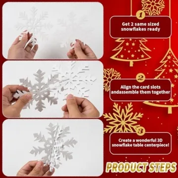 OuMuaMua Snowflake Christmas Table Decorations 12pcs Set