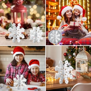 OuMuaMua Snowflake Christmas Table Decorations 12pcs Set