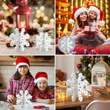OuMuaMua Snowflake Christmas Table Decorations 12pcs Set