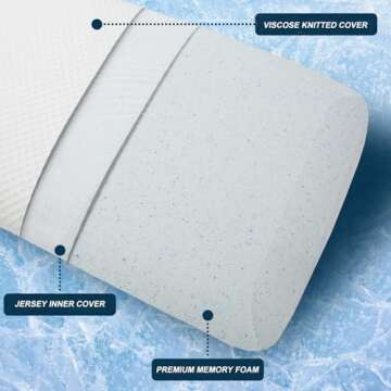 DLIGHT BD Slim 3.2" Stomach Sleeping Memory Foam Pillow-Thin, Flat, Soft Yet Supportative for Belly, Back& Stomach Sleepers