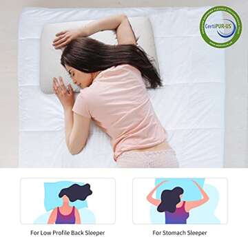 DLIGHT BD Slim 3.2" Stomach Sleeping Memory Foam Pillow-Thin, Flat, Soft Yet Supportative for Belly, Back& Stomach Sleepers