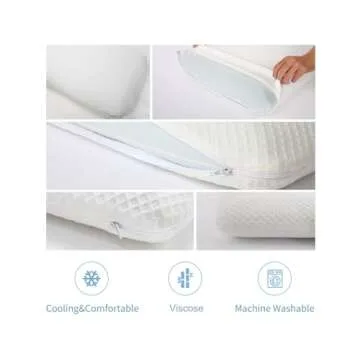 DLIGHT BD Slim 3.2" Stomach Sleeping Memory Foam Pillow-Thin, Flat, Soft Yet Supportative for Belly, Back& Stomach Sleepers