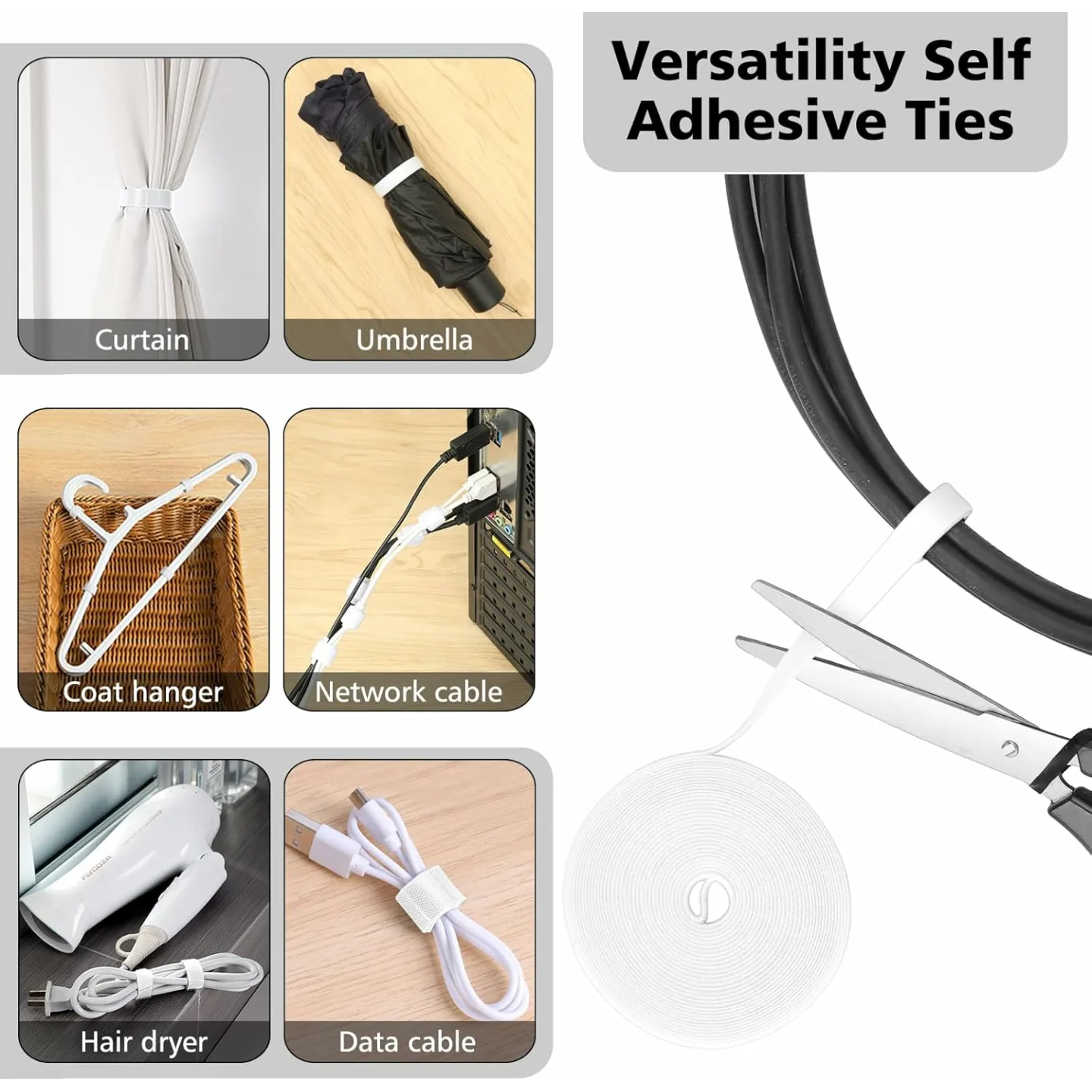 Cord Management Kit for Home and Office Organization