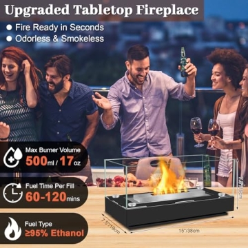 Stylish Tabletop Fire Pit for Indoor Outdoor Use