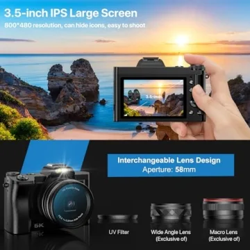 5K Digital Camera with Autofocus and WiFi for YouTube Vlogging