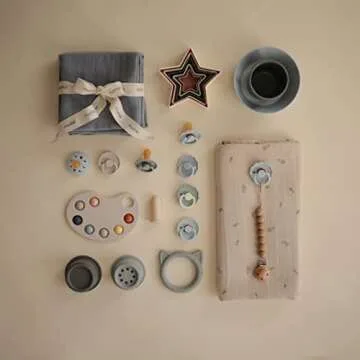 mushie Muslin Baby Swaddle Blanket | 100% Organic Cotton (Rocket Ship)