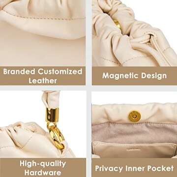 SINBONO Small Purses for Women, Vegan Leather Shoulder Bag Designer Clutch Handbags with Adjustable Strap