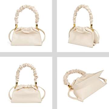 SINBONO Small Purses for Women, Vegan Leather Shoulder Bag Designer Clutch Handbags with Adjustable Strap