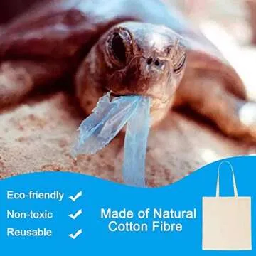 FunisFun 12 Pack Blank Canvas Tote Bags Bulk Reusable Shopping Grocery Bag for Crafts with a PTFE Teflon Sheet DIY