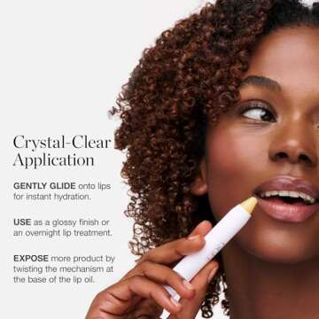 Ogee Sculpted Lip Oil - Lip Stain Made with 100% Organic Coconut Oil, Jojoba Oil, and Vitamin E - Best as Lip Balm or Overnight Lip Treatment - CLEAR