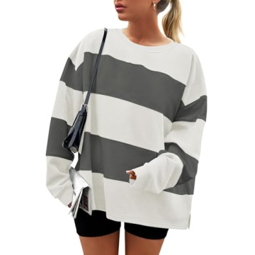 ZESICA Women's Cozy Fall Sweatshirt Stylish Fleece Pullover