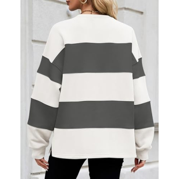 ZESICA Women's Cozy Fall Sweatshirt Stylish Fleece Pullover