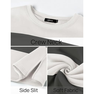 ZESICA Women's Cozy Fall Sweatshirt Stylish Fleece Pullover