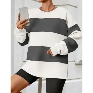 ZESICA Women's Cozy Fall Sweatshirt Stylish Fleece Pullover