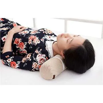 Alibo Gray Bolster Neck Round Roll Support Bed Pillow - Pain Relief Cervical Pillow