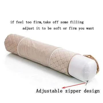 Alibo Gray Bolster Neck Roll Pillow for Pain Relief