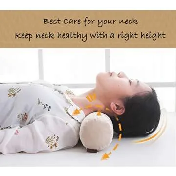 Alibo Gray Bolster Neck Roll Pillow for Pain Relief
