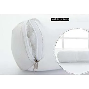Alibo Gray Bolster Neck Roll Pillow for Pain Relief