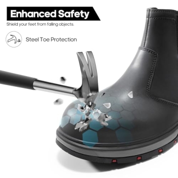 NORTIV 8 Steel Toe Work Boots for Men Size 9