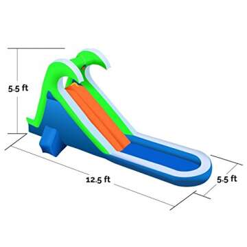 Blast Zone Tropical Splash - Inflatable Water Slide with Blower - Compact - Sets up in Seconds - Spray - Splash Area