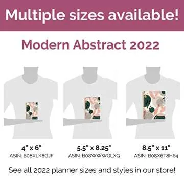 bloom daily planners 2022 (8.5" x 11") Calendar Year Day Planner (January 2022 - December 2022) - Weekly/Monthly Dated Agenda Organizer with Tabs - Green Modern Abstract