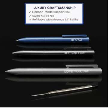 MESMOS 3Pk Luxury Fancy Pen Set, Birthday Gifts for Dad, Unique Gifts from Daughter Son Wife, Presen...
