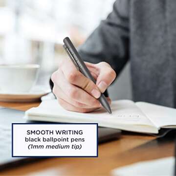 MESMOS 3Pk Luxury Fancy Pen Set, Birthday Gifts for Dad, Unique Gifts from Daughter Son Wife, Presents for Dad Birthday, Cool Black Best Ever Gift, Metal Ballpoint Pens