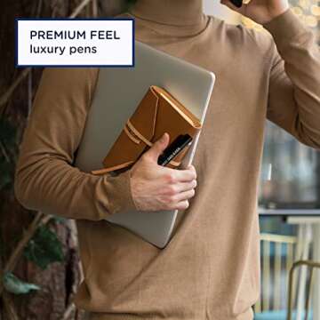 MESMOS 3Pk Luxury Fancy Pen Set, Birthday Gifts for Dad, Unique Gifts from Daughter Son Wife, Presents for Dad Birthday, Cool Black Best Ever Gift, Metal Ballpoint Pens