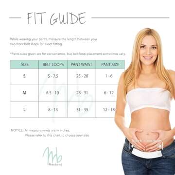 Maeband Maternity Belly Band | Pregnancy Belt, Waistband Extender, Pregnancy Clothes, Maternity Jeans (Large, Midnight Black)