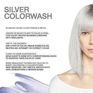 Celeb Luxury Viral Colorwash, Professional Semi-Permanent Hair Color Depositing Shampoo, Extreme Sil...