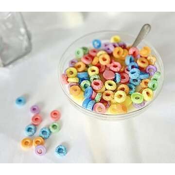 Fruit Loop Cereal Candle Bowl, Cereal Bowl Candle with Spoon, Include 3 Cotton Wick Vanilla Scent with Metal Spoon, Used as Home Decor and Gifting