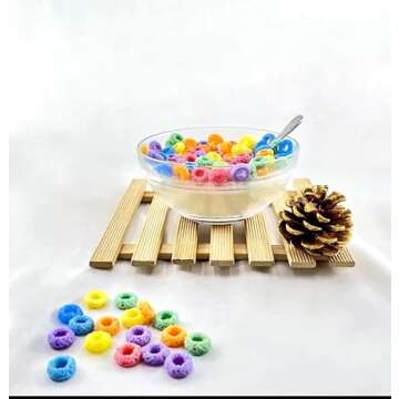 Fruit Loop Cereal Candle Bowl, Cereal Bowl Candle with Spoon, Include 3 Cotton Wick Vanilla Scent with Metal Spoon, Used as Home Decor and Gifting