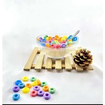 Fruit Loop Cereal Candle Bowl, Cereal Bowl Candle with Spoon, Include 3 Cotton Wick Vanilla Scent with Metal Spoon, Used as Home Decor and Gifting