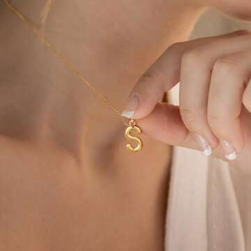 Turandoss Gifts for Women - Birthday Gifts for Women, Gifts for Her, Gifts for Women Birthday Unique, Dainty Gold Choker A Bubble Necklaces, Gold Jewelry for Women