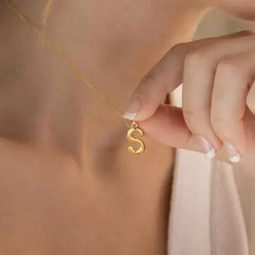 Turandoss Gifts for Women - Birthday Gifts for Women, Gifts for Her, Gifts for Women Birthday Unique, Dainty Gold Choker A Bubble Necklaces, Gold Jewelry for Women